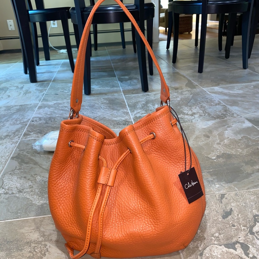Cole Haan Orange Bucket Tote Bag